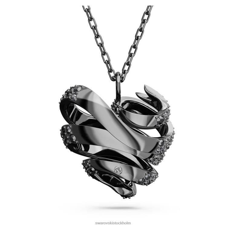 Swarovski volta hänge P28L210 Smycken hjärta, svart, ruteniumpläterad