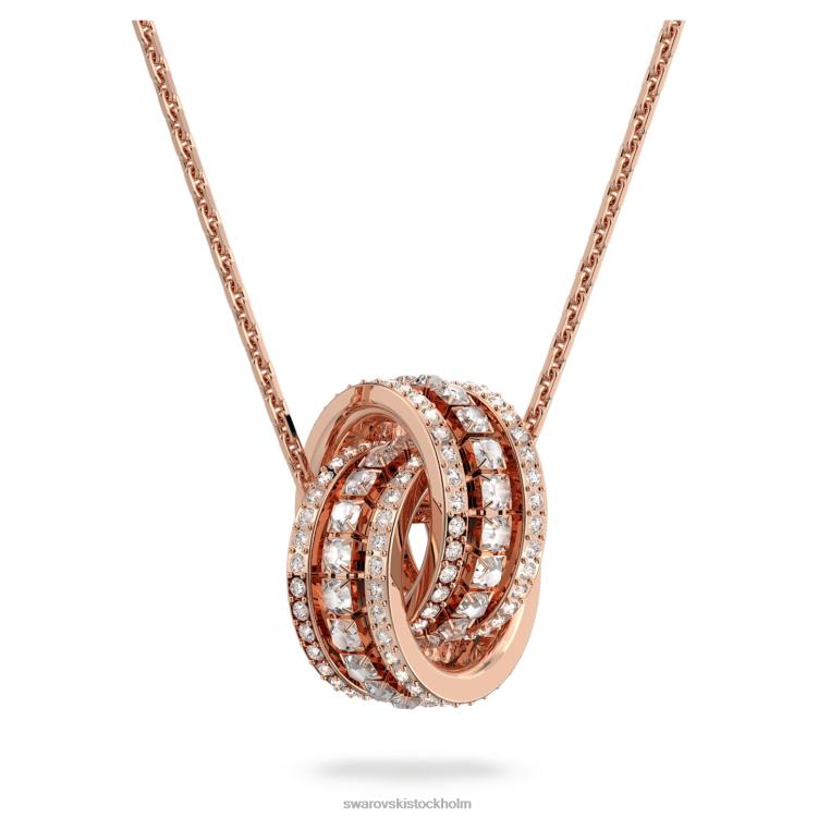 Swarovski ytterligare hänge P28L197 Smycken sammanflätade cirklar, vit, roséguld pläterad