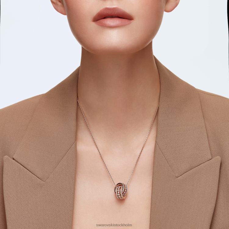 Swarovski ytterligare hänge P28L197 Smycken sammanflätade cirklar, vit, roséguld pläterad