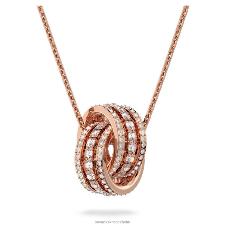 Swarovski ytterligare hänge P28L197 Smycken sammanflätade cirklar, vit, roséguld pläterad