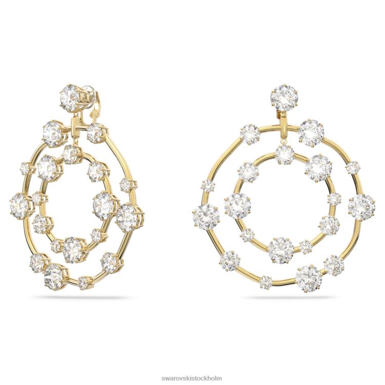 Swarovski constella clip örhängen P28L894 Smycken rund skuren, vit, guldfärgad