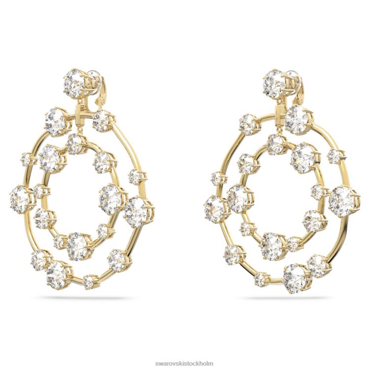 Swarovski constella clip örhängen P28L894 Smycken rund skuren, vit, guldfärgad