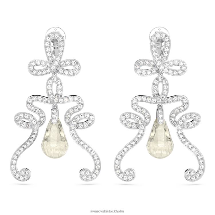 Swarovski fluenta clip örhängen P28L956 Smycken återantända kristaller, vita, rodiumpläterade