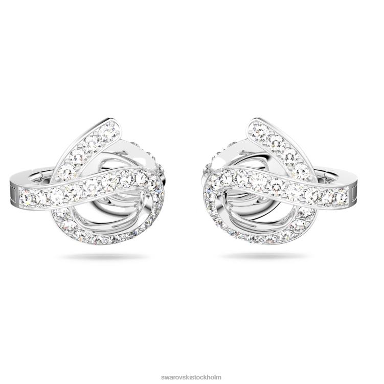 Swarovski fluenta clip örhängen P28L958 Smycken återantända kristaller, vita, rodiumpläterade