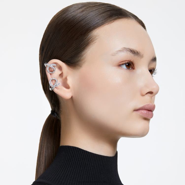 Swarovski fluenta clip örhängen P28L958 Smycken återantända kristaller, vita, rodiumpläterade