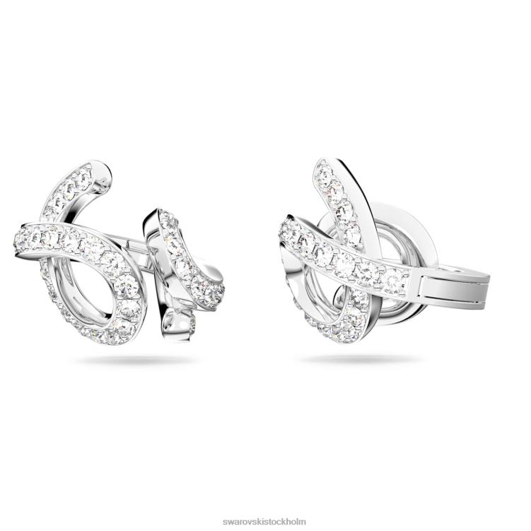 Swarovski fluenta clip örhängen P28L958 Smycken återantända kristaller, vita, rodiumpläterade