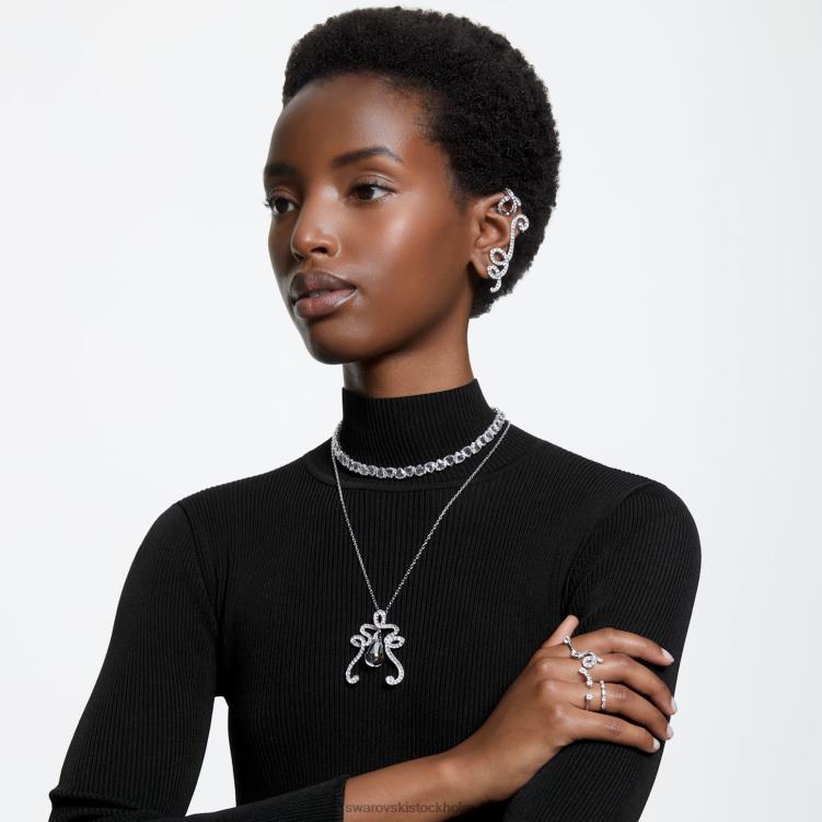 Swarovski fluenta clip örhängen P28L958 Smycken återantända kristaller, vita, rodiumpläterade