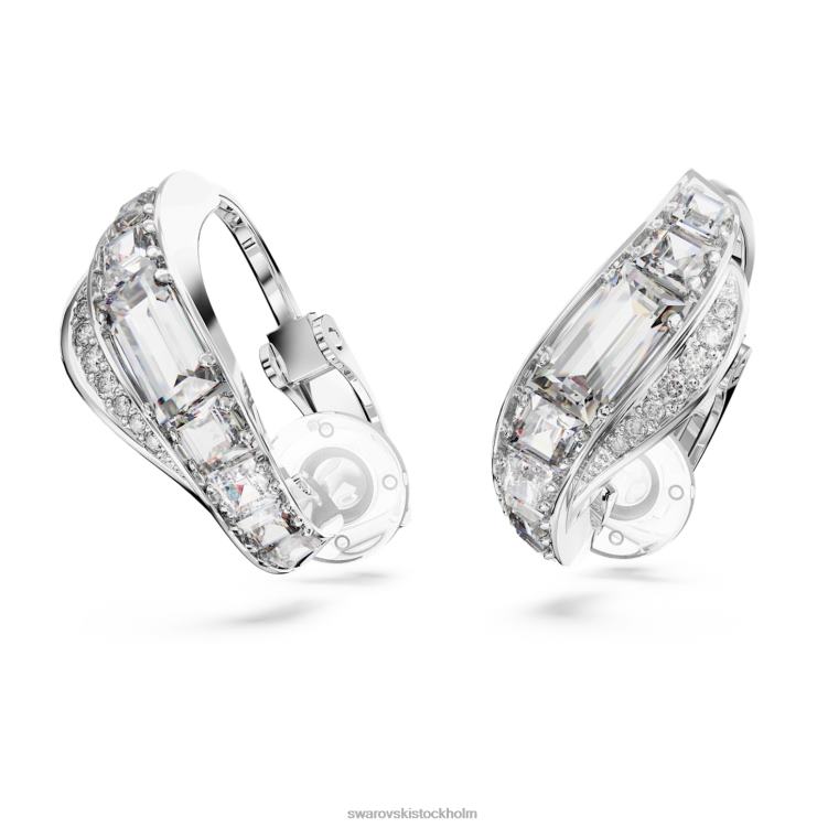Swarovski hyperbel clip örhängen P28L940 Smycken kolneutral zirkoniumoxid, blandade snitt, vit, rodiumpläterad