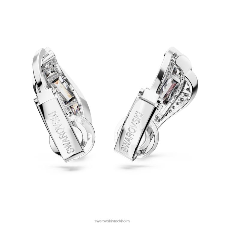 Swarovski hyperbel clip örhängen P28L940 Smycken kolneutral zirkoniumoxid, blandade snitt, vit, rodiumpläterad