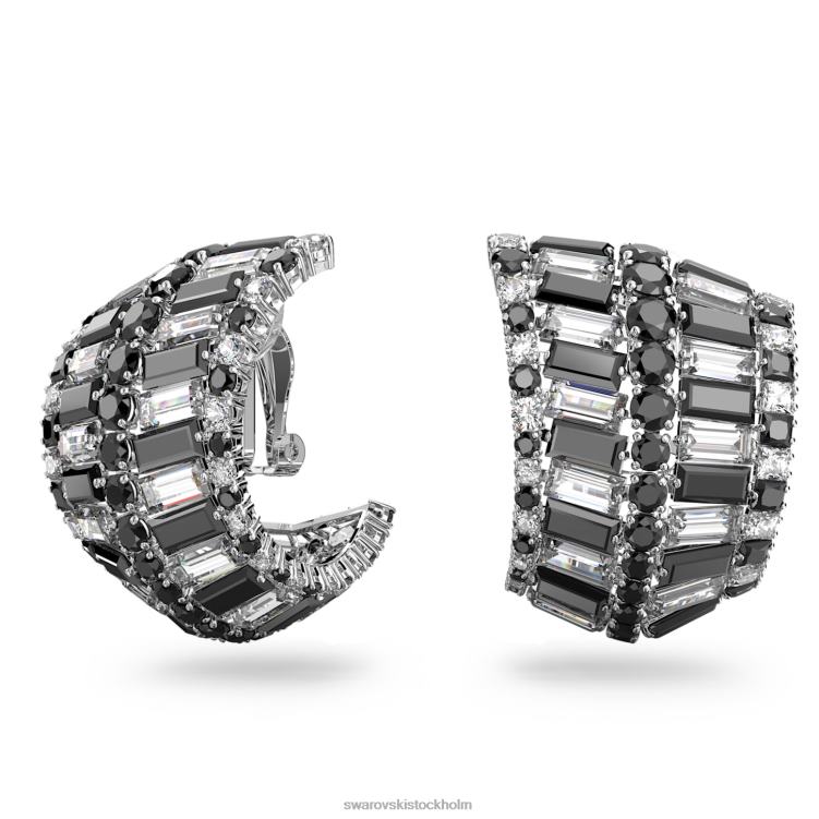 Swarovski hyperbel clip örhängen P28L944 Smycken blandade snitt, svart, rodiumpläterad