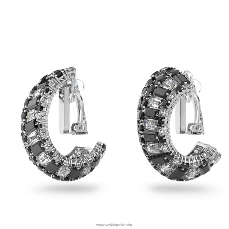 Swarovski hyperbel clip örhängen P28L944 Smycken blandade snitt, svart, rodiumpläterad