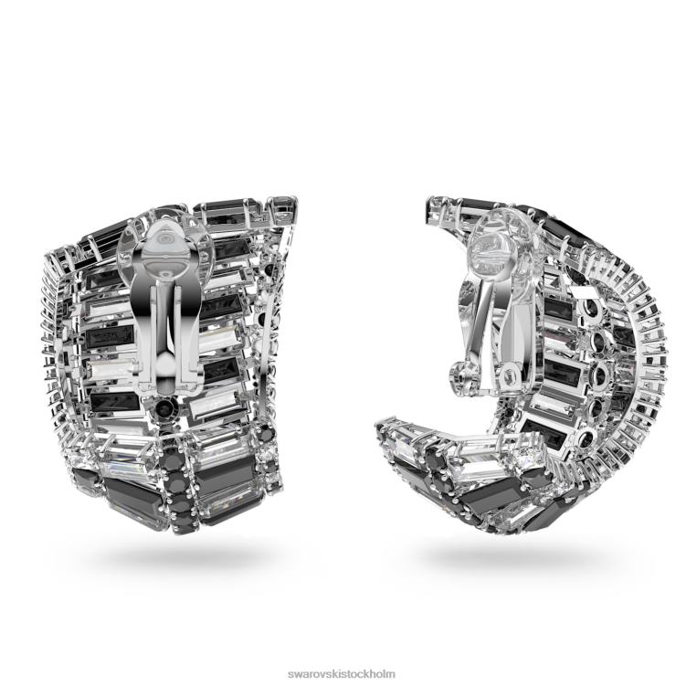 Swarovski hyperbel clip örhängen P28L944 Smycken blandade snitt, svart, rodiumpläterad