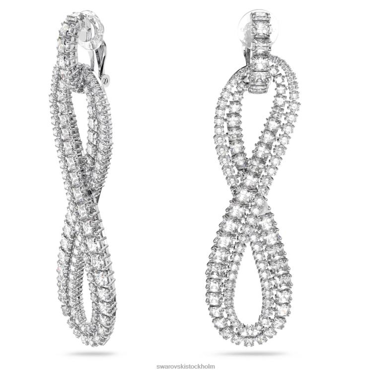 Swarovski hyperbel clip örhängen P28L954 Smycken infinity, vit, rodiumpläterad