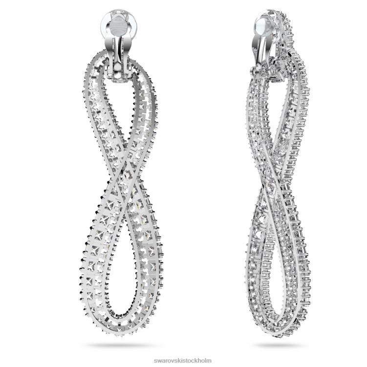 Swarovski hyperbel clip örhängen P28L954 Smycken infinity, vit, rodiumpläterad