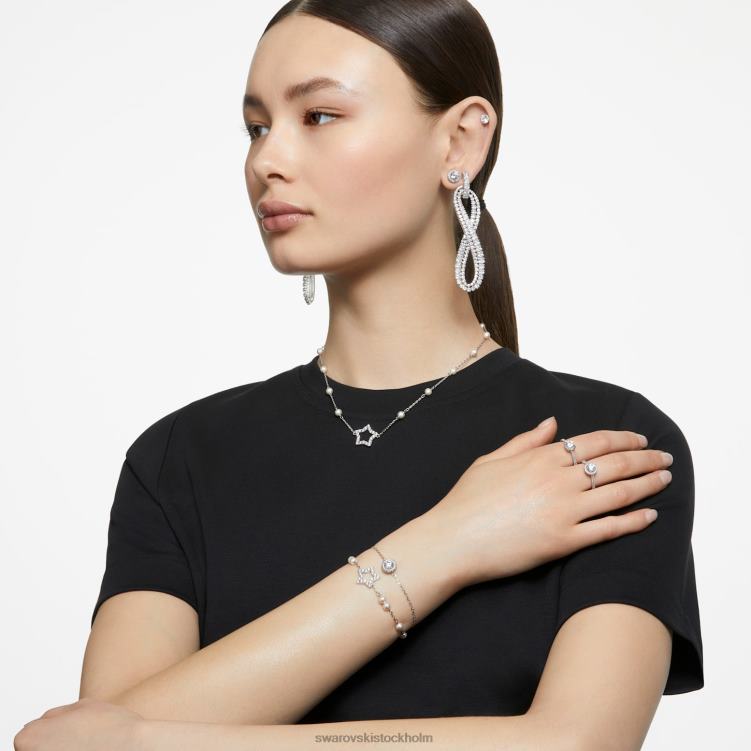 Swarovski hyperbel clip örhängen P28L954 Smycken infinity, vit, rodiumpläterad
