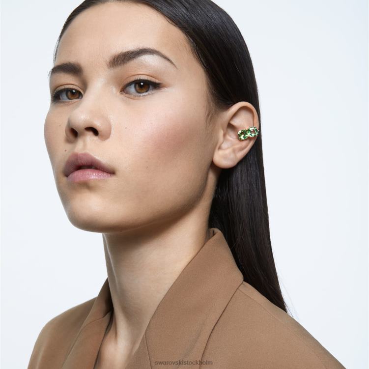 Swarovski millenia clip örhängen P28L942 Smycken fyrkantigt skuren, grön, guldfärgad