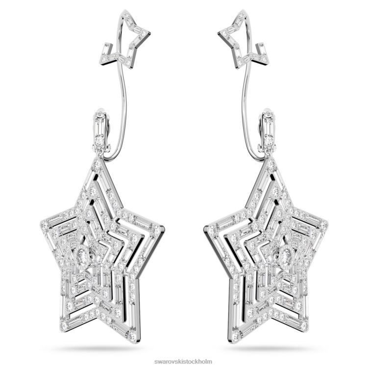 Swarovski stella clip örhängen P28L797 Smycken stjärna, vit, rodiumpläterad