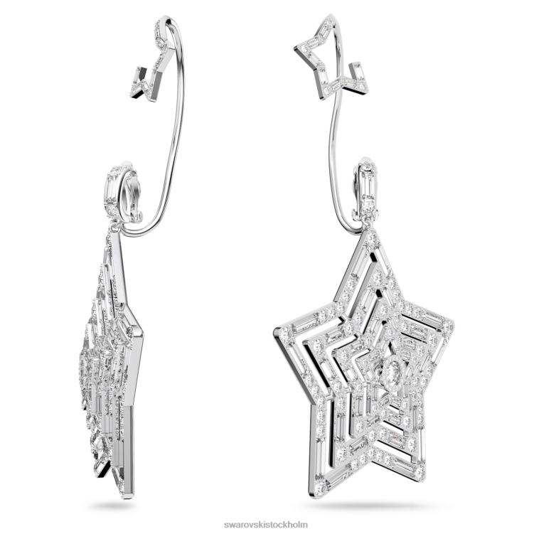 Swarovski stella clip örhängen P28L797 Smycken stjärna, vit, rodiumpläterad