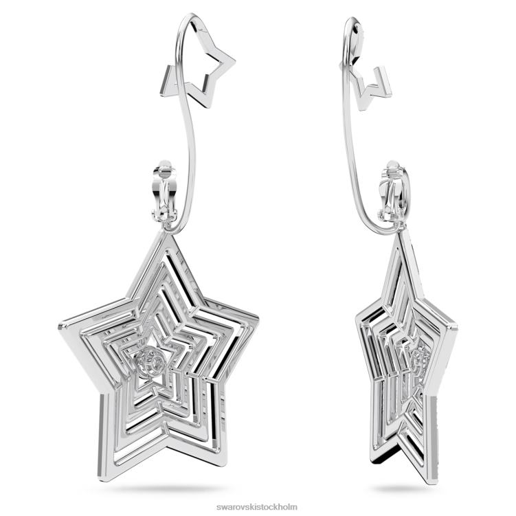 Swarovski stella clip örhängen P28L797 Smycken stjärna, vit, rodiumpläterad