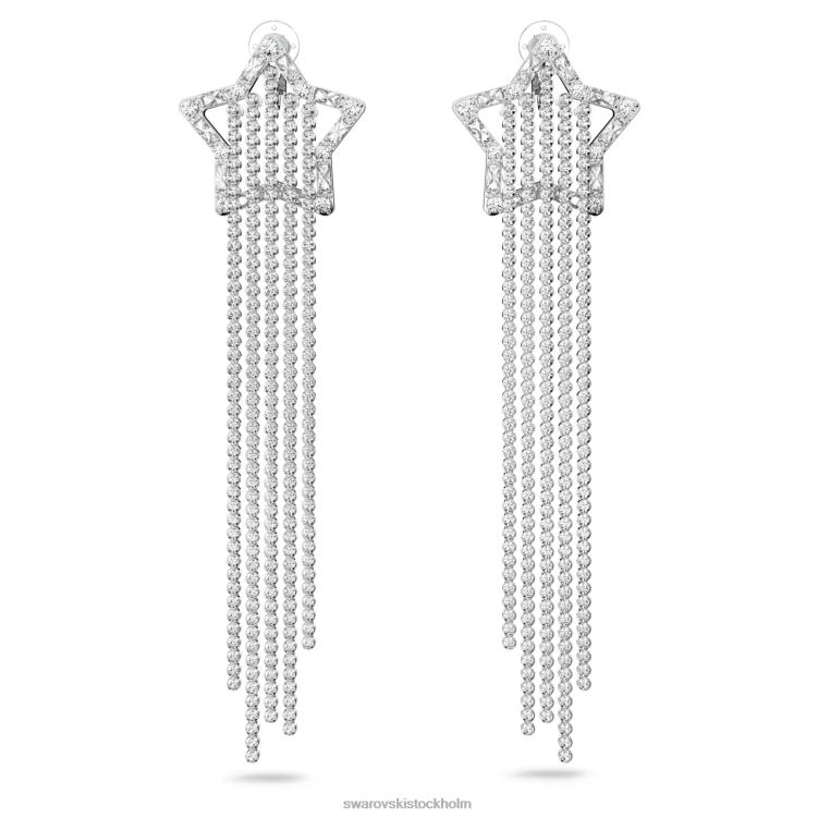Swarovski stella clip örhängen P28L799 Smycken stjärnskott, vit, rodiumpläterad