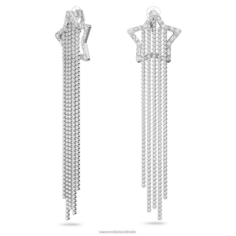 Swarovski stella clip örhängen P28L799 Smycken stjärnskott, vit, rodiumpläterad