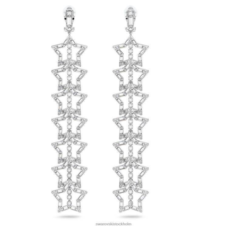 Swarovski stella clip örhängen P28L813 Smycken stjärna, vit, rodiumpläterad