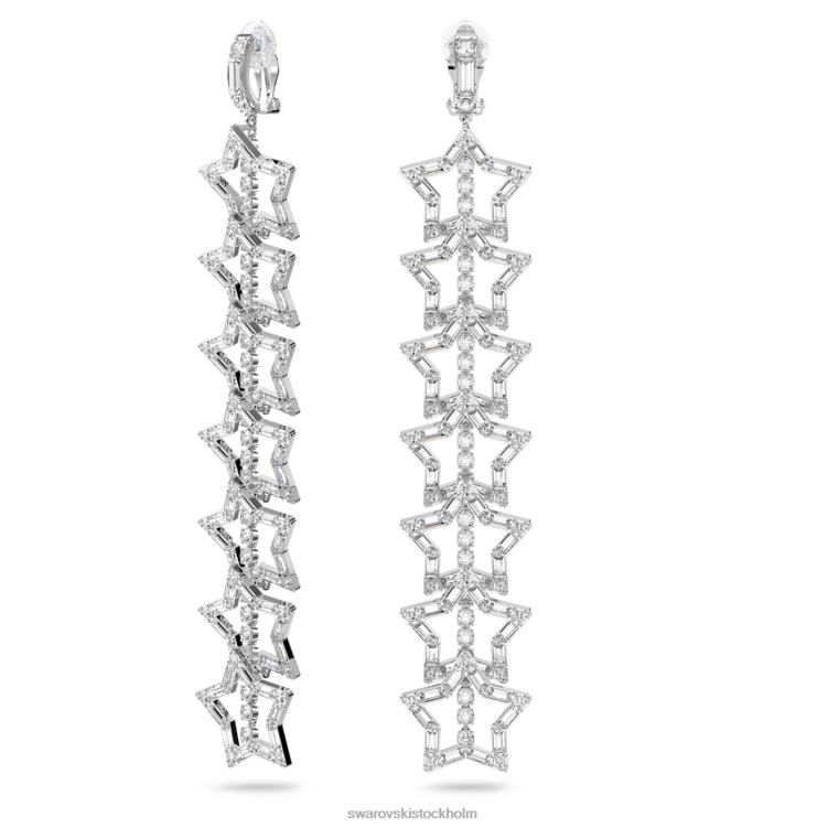 Swarovski stella clip örhängen P28L813 Smycken stjärna, vit, rodiumpläterad