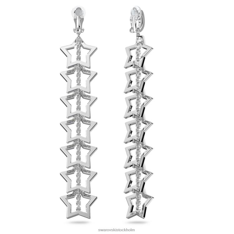 Swarovski stella clip örhängen P28L813 Smycken stjärna, vit, rodiumpläterad