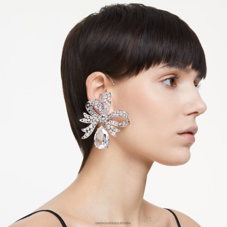Swarovski volta clip örhängen P28L959 Smycken rosett, vit, rodiumpläterad