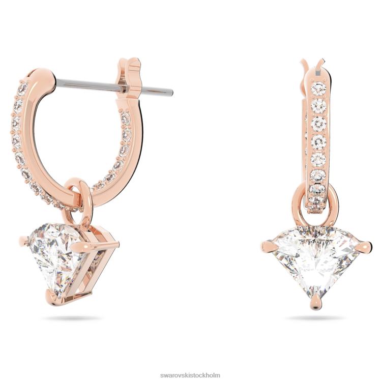 Swarovski Ortyx droppe örhängen P28L791 Smycken triangelslipad, vit, pläterad i roséguld