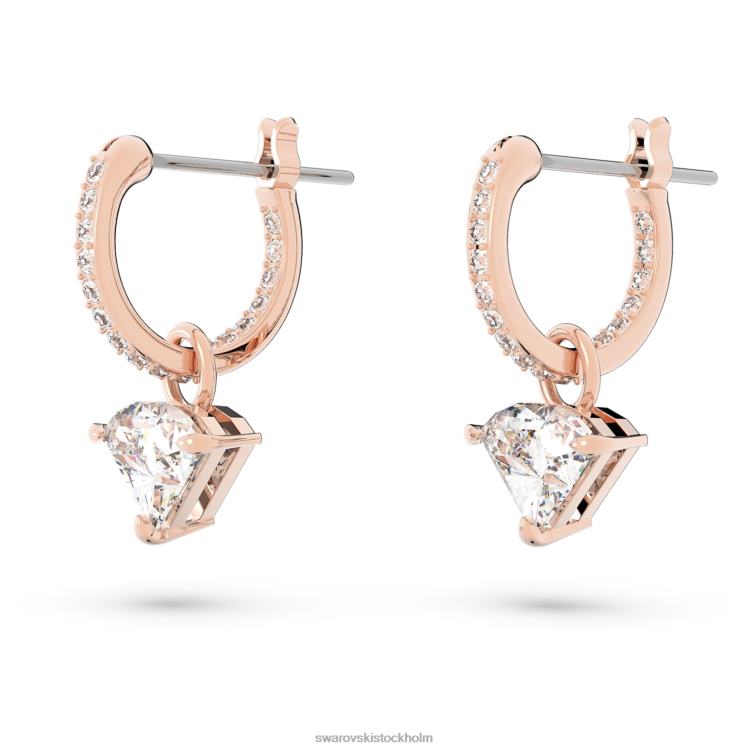 Swarovski Ortyx droppe örhängen P28L791 Smycken triangelslipad, vit, pläterad i roséguld