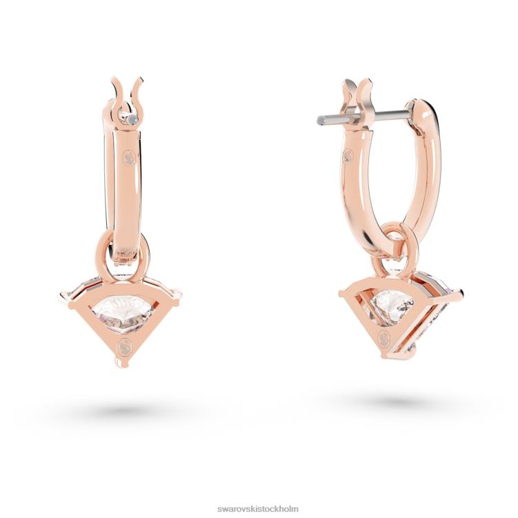 Swarovski Ortyx droppe örhängen P28L791 Smycken triangelslipad, vit, pläterad i roséguld
