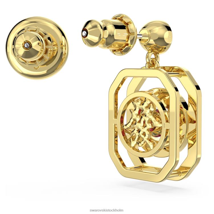 Swarovski alea droppe örhängen P28L718 Smycken asymmetrisk design, flerfärgad, guldfärgad