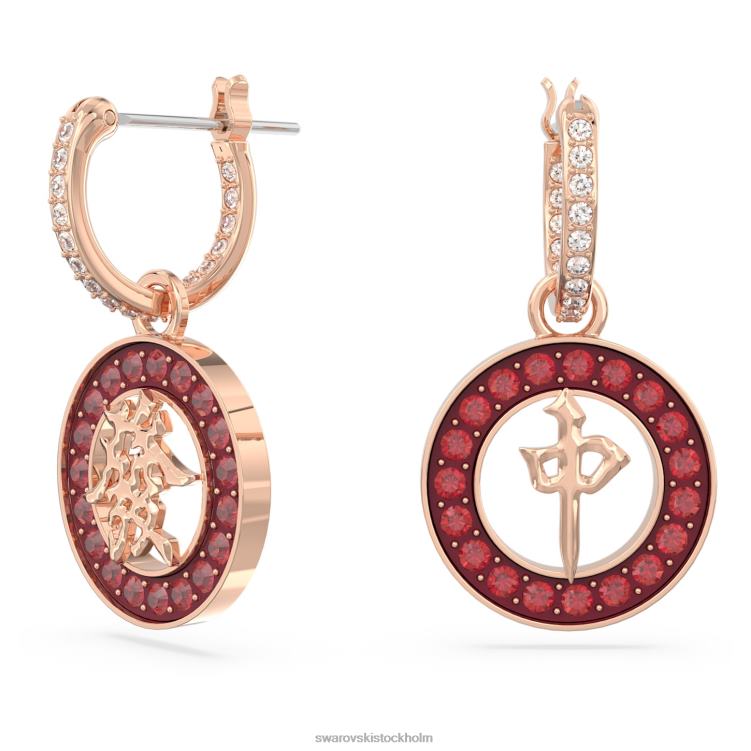 Swarovski alea droppe örhängen P28L818 Smycken röd, roséguld pläterad
