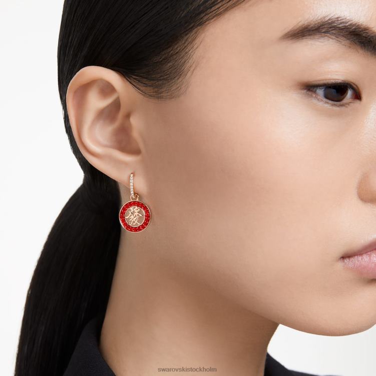 Swarovski alea droppe örhängen P28L818 Smycken röd, roséguld pläterad