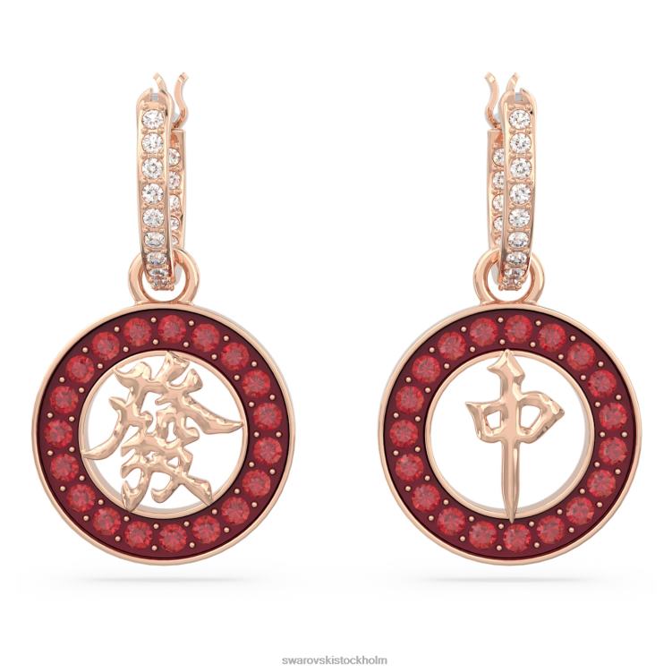 Swarovski alea droppe örhängen P28L818 Smycken röd, roséguld pläterad