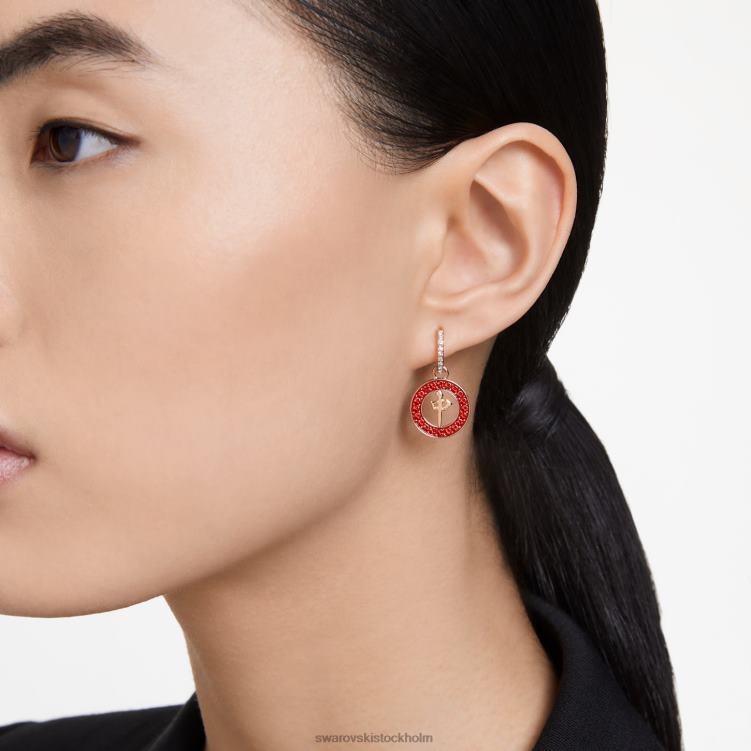 Swarovski alea droppe örhängen P28L818 Smycken röd, roséguld pläterad