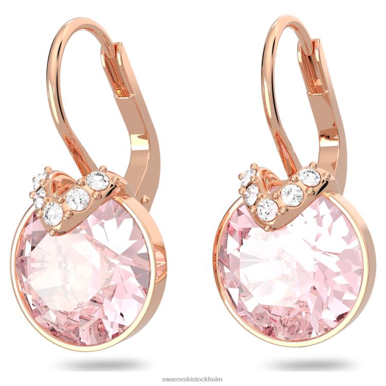Swarovski bella v drop örhängen P28L761 Smycken rund skuren, rosa, roséguld pläterad