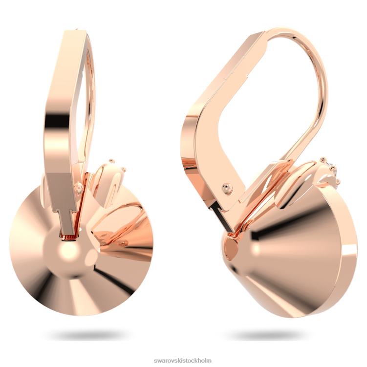 Swarovski bella v drop örhängen P28L761 Smycken rund skuren, rosa, roséguld pläterad