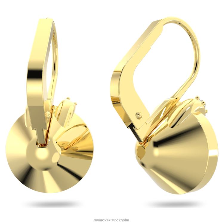 Swarovski bella v drop örhängen P28L778 Smycken rund skärning, guldton, guldton pläterad