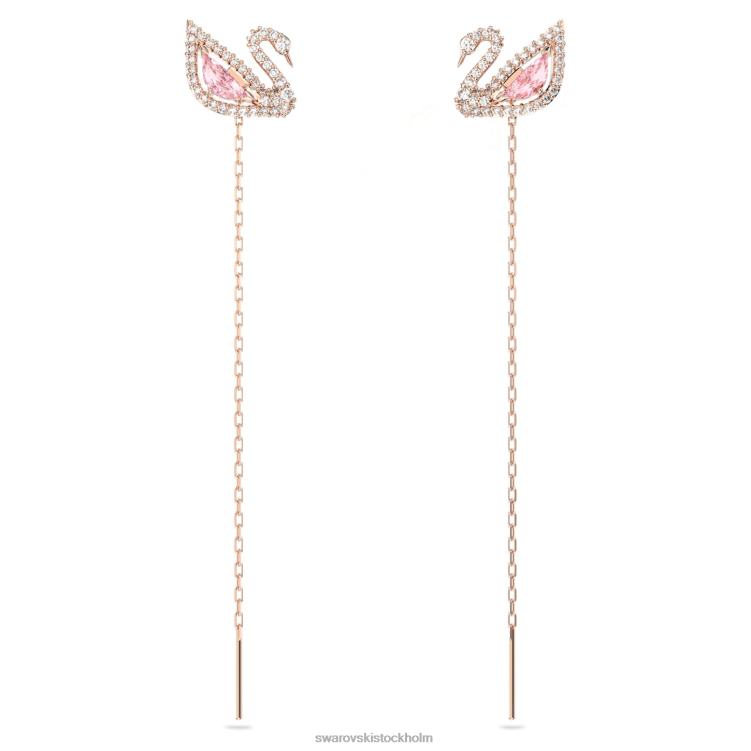 Swarovski bländande svandroppeörhängen P28L777 Smycken svan, rosa, roséguld pläterad