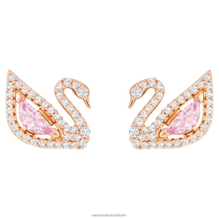 Swarovski bländande svandroppeörhängen P28L777 Smycken svan, rosa, roséguld pläterad