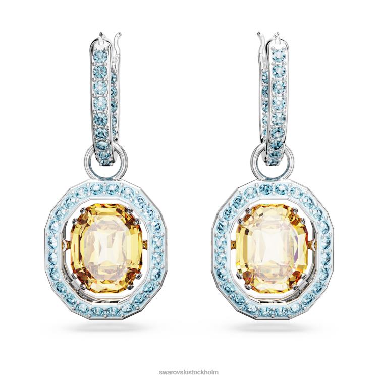 Swarovski chroma drop örhängen P28L767 Smycken oktagonskuren, flerfärgad, rodiumpläterad