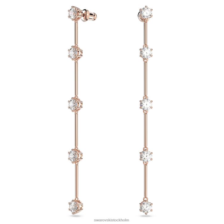 Swarovski constella droppe örhängen P28L834 Smycken rund skuren, vit, roséguld pläterad