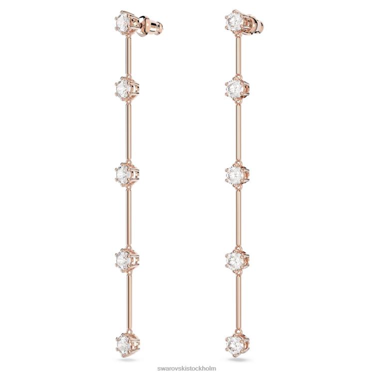 Swarovski constella droppe örhängen P28L834 Smycken rund skuren, vit, roséguld pläterad