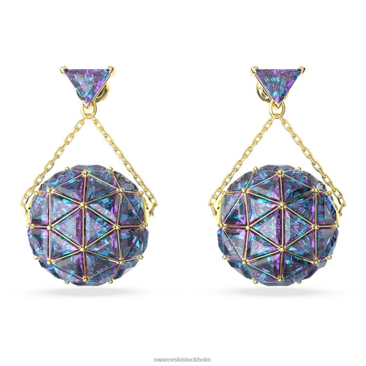 Swarovski curiosa droppörhängen P28L808 Smycken triangelskuren, blå, guldfärgad