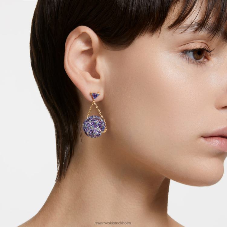 Swarovski curiosa droppörhängen P28L808 Smycken triangelskuren, blå, guldfärgad
