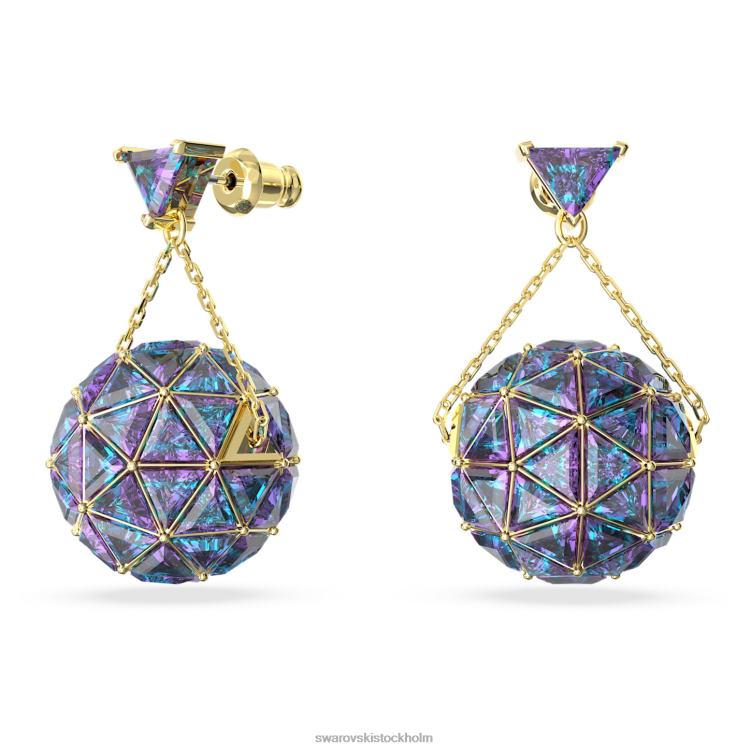 Swarovski curiosa droppörhängen P28L808 Smycken triangelskuren, blå, guldfärgad