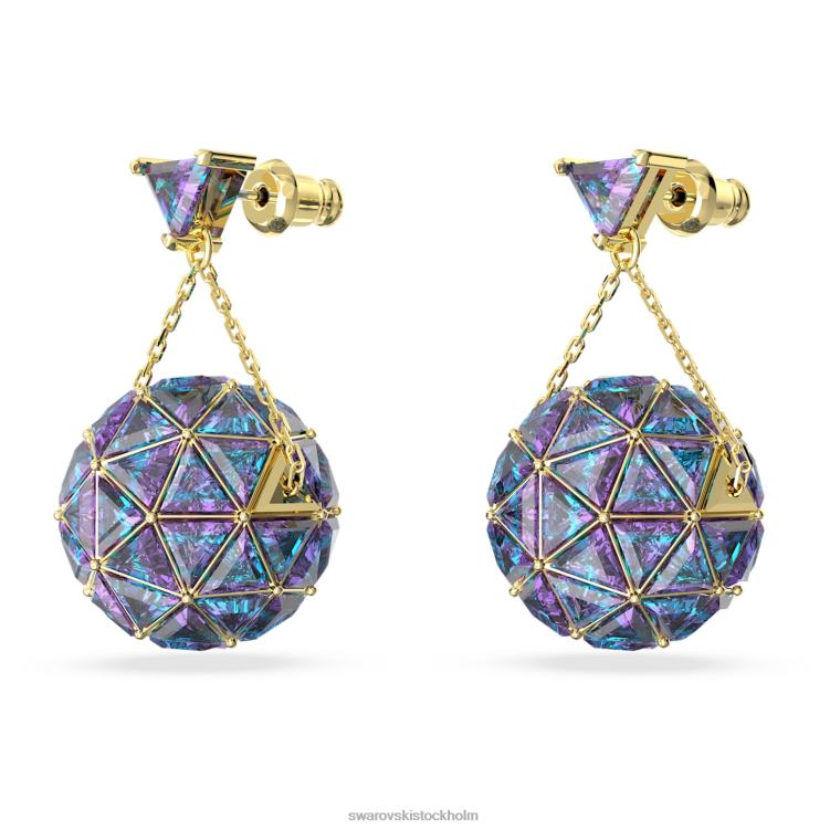 Swarovski curiosa droppörhängen P28L808 Smycken triangelskuren, blå, guldfärgad