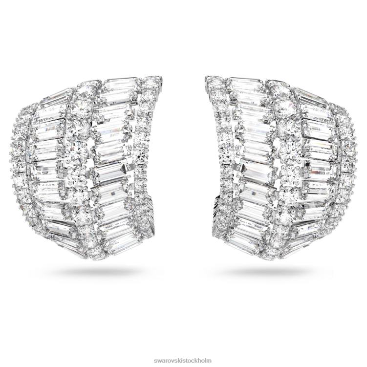 Swarovski hyperbel droppe örhängen P28L792 Smycken blandade snitt, vita, rodiumpläterade